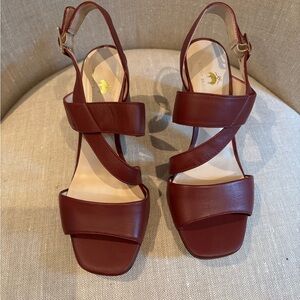 Brooks Women's Red Leather Sandals